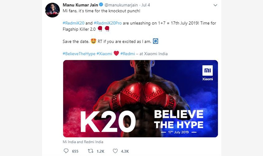 Tweet of Many Kumar Jain